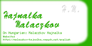 hajnalka malaczkov business card